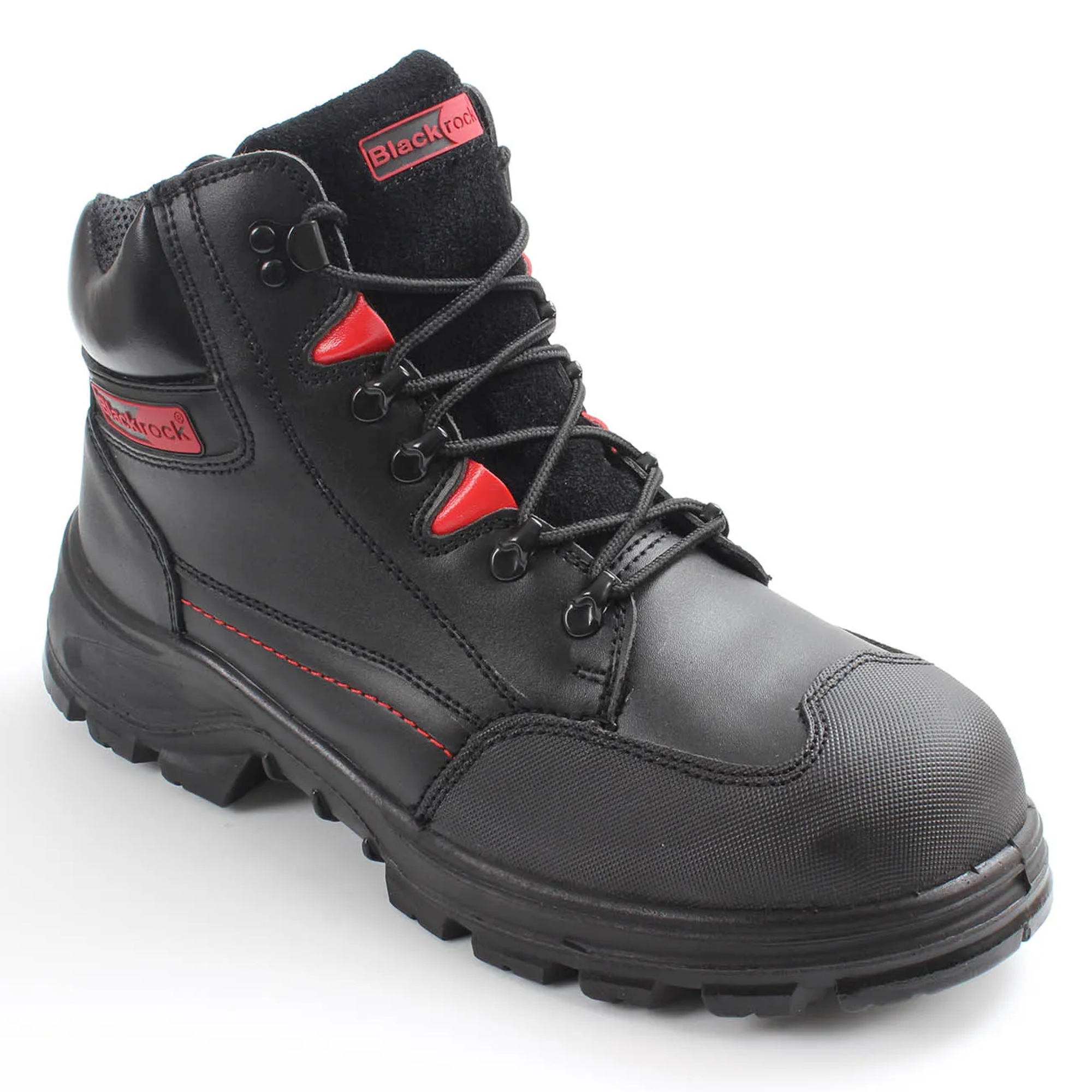 Blackrock Panther Black Leather Safety Boots Water Resistant Work Shoes SF42 